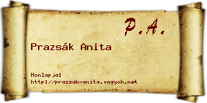 Prazsák Anita névjegykártya